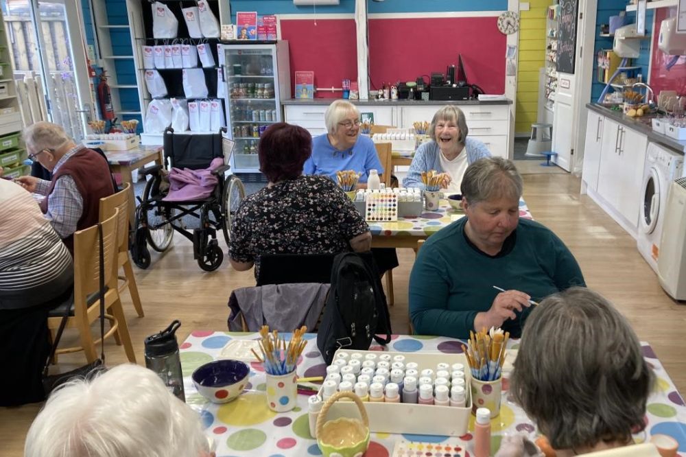 Storrington ‘Cuppa and a chat’ group pottery painting 