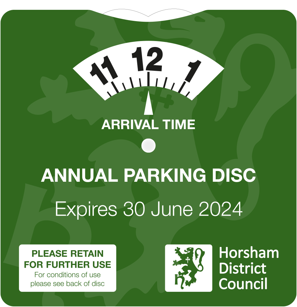 Annual Parking Disc  Horsham District Council