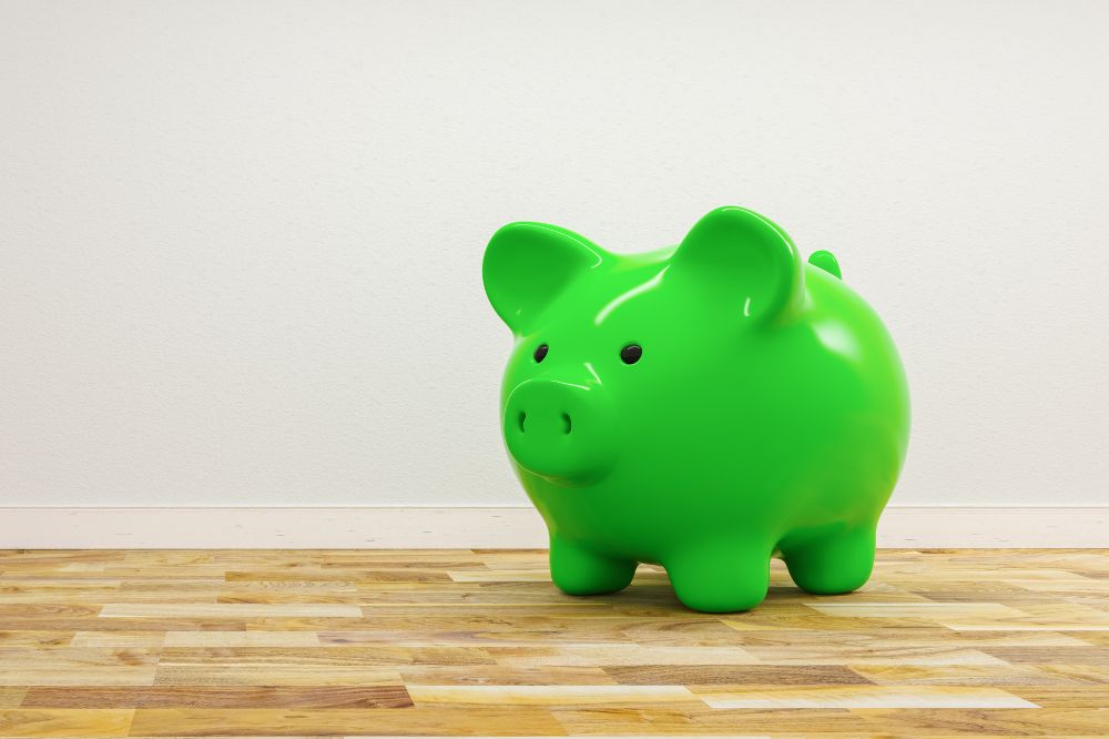 Green piggy bank image