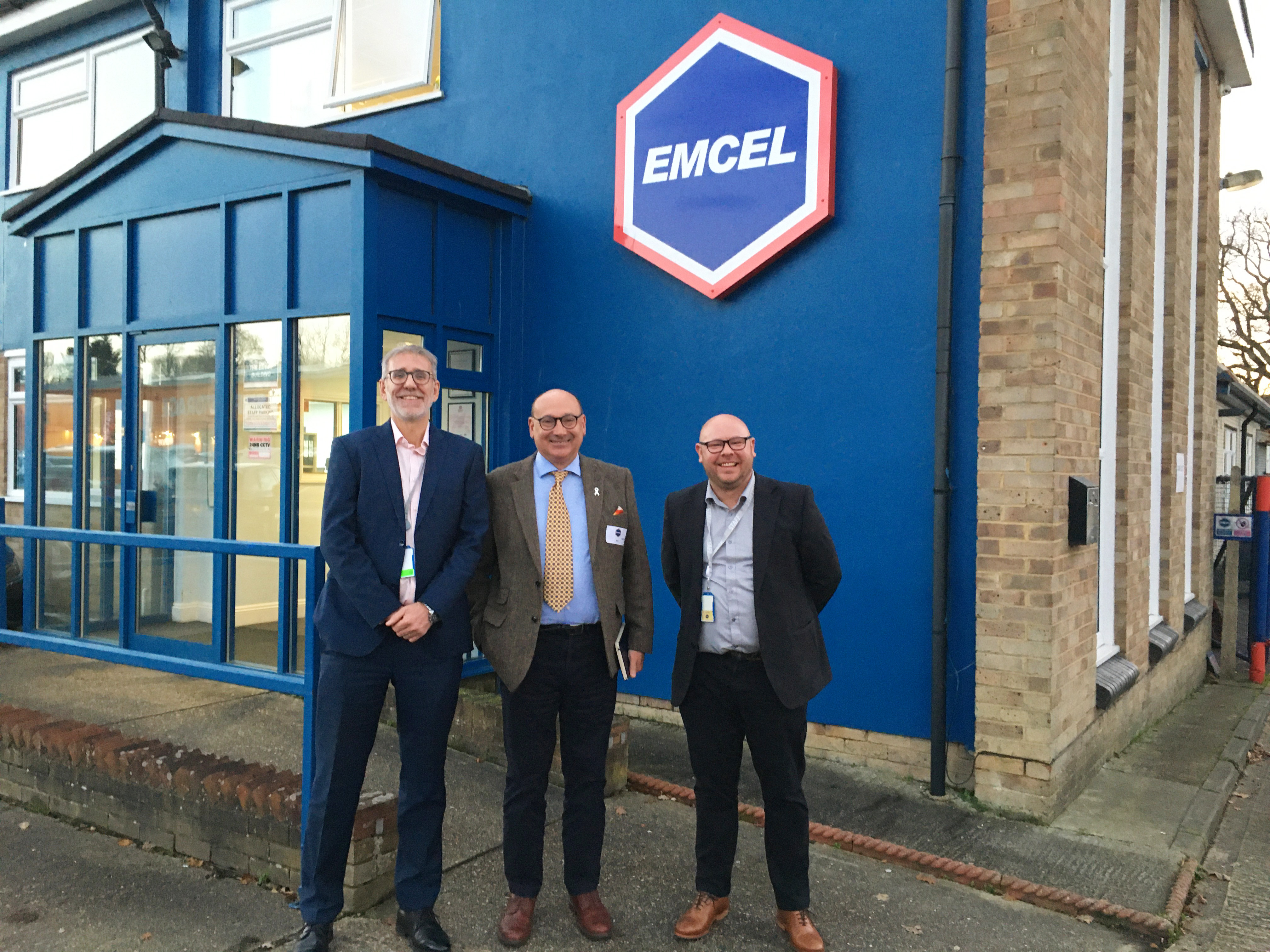 Pictured left to right: Dave Spraget – EMCEL Filters Managing Director, Cllr Nigel Emery – Horsham District Council, Jason Allen – EMCEL Filters Sales Director.