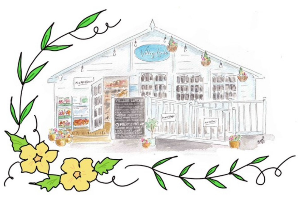 Village Larder Shopfront Sketch