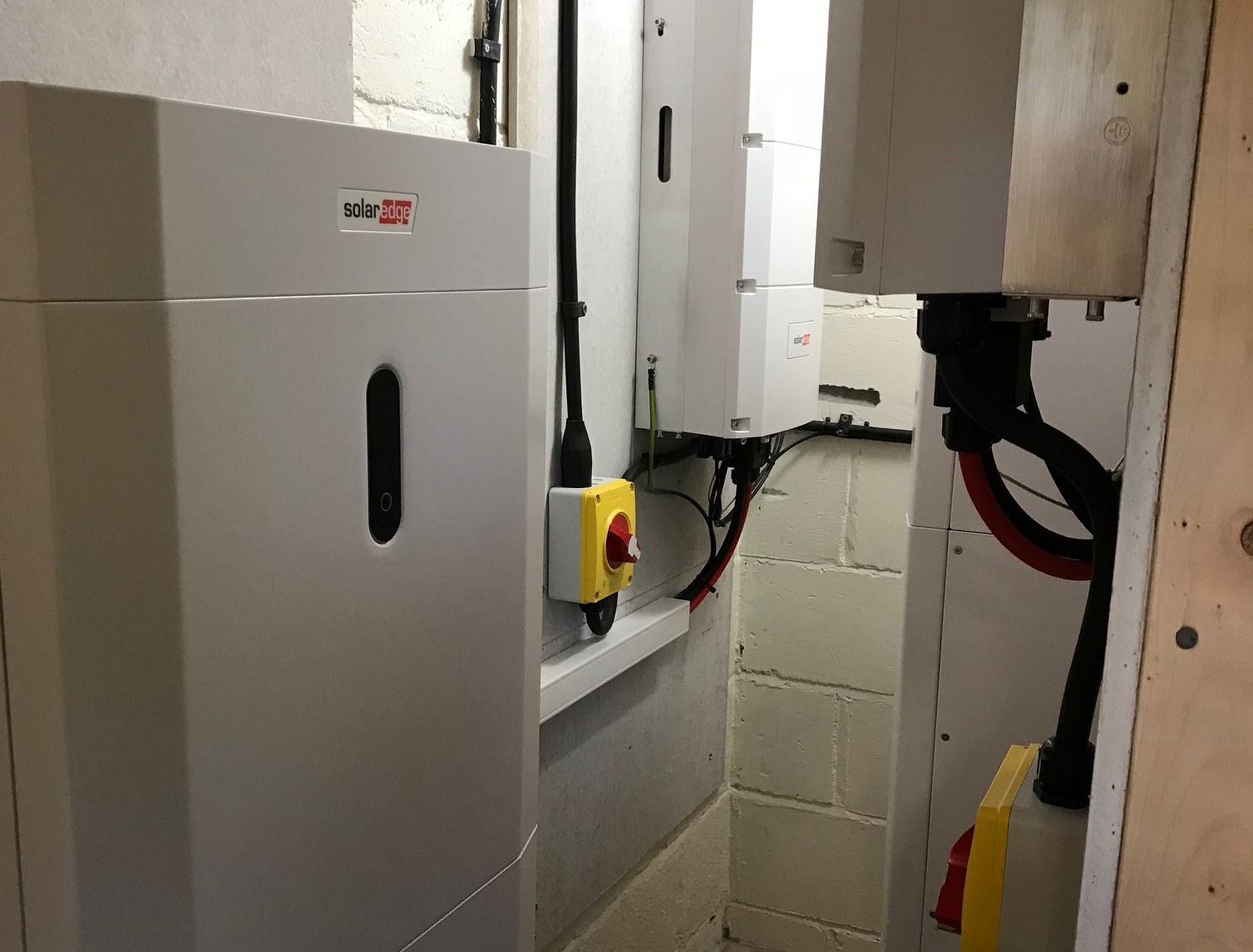 Picture of the batteries installed in Henfield hall storage area