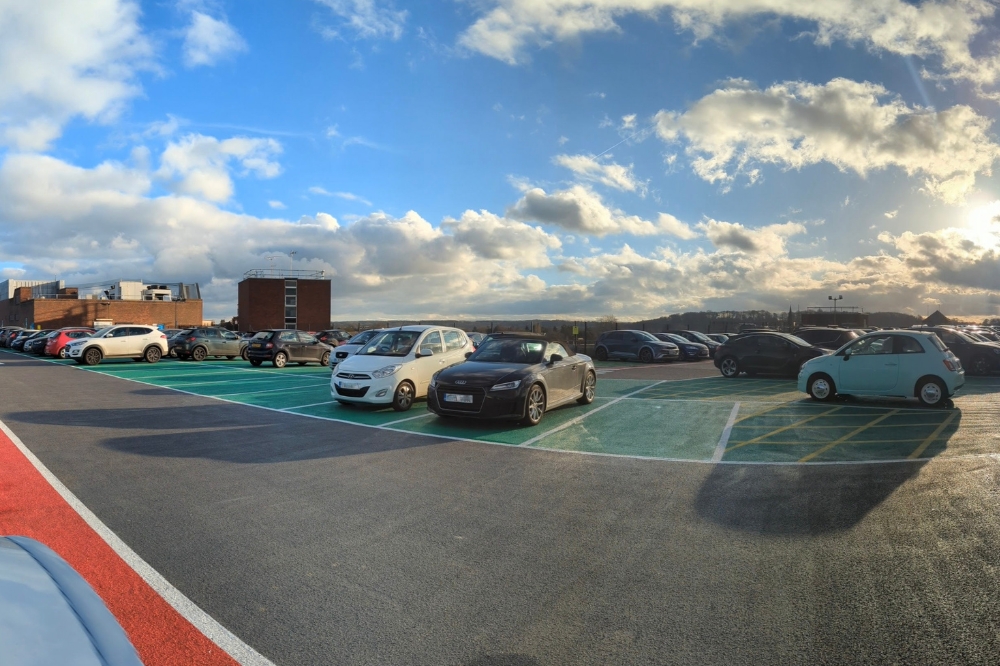 Top floor of Swan Walk carpark pictured on a sunny day