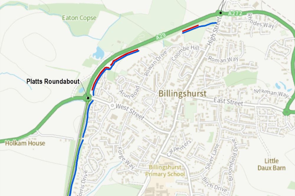 Map of Billingshurst works
