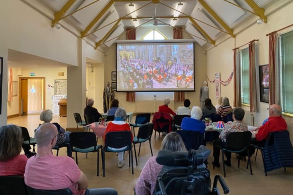 Picture of the LED lights in the village hall