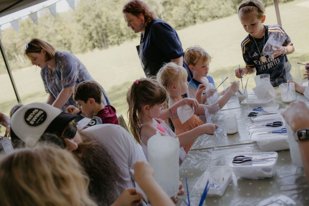 Children enjoying craft activities