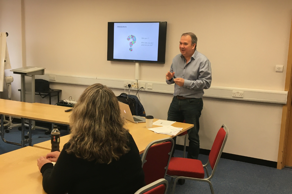 Image of Gavin from Digital Islands running a workshop for businesses