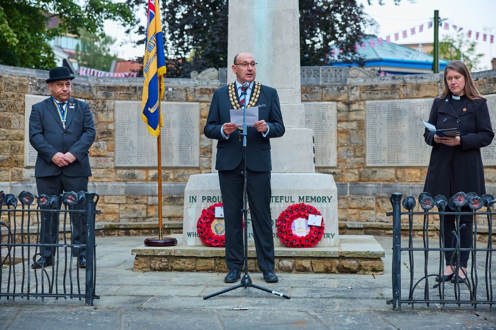 Council Chairman Nigel Emery, Rev’d Canon Lisa Barnett of St Mary’s Church and Chairman of the Horsham Branch of the Royal British Legion Zäl Rustom